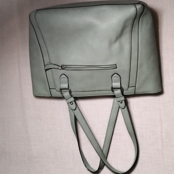 Jessica Simpson Scallop Detail Satchel Shoulder Bag Robin Egg Blue With Pockets - Picture 4 of 7